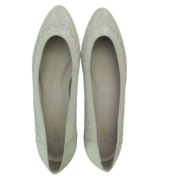 NEW Cabin Creek Carly Shoes White Woven Leather Slip-On Loafers Sz 9 Flats - Picture 2 of 7